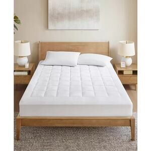 Madison Park Cloud Soft Plush Overfilled Mattress Pad White Queen Size